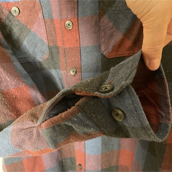 Weatherproof Men's XL Shirt Jacket Shacket Sherpa Fleece Lined Blue Red Plaid - Picture 5 of 8